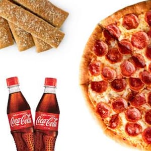 Pizza Mediana 1 Ing. + Breadsticks + 2 Bebidas