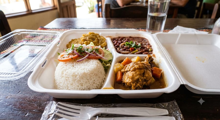 Plato del día grande con pollo